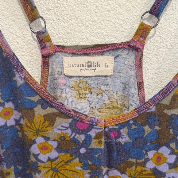 Natural Life Blue and Purple Floral Top - Picture 2 of 7